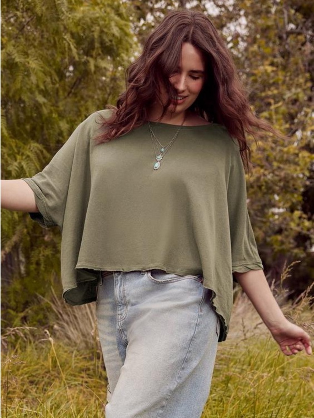 torrid Olive Relaxed Boxy Crop Top